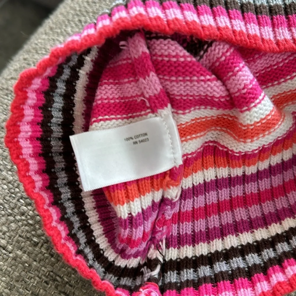 Old Navy Girls Pink 100% Cotton Size 8 Striped Sweater